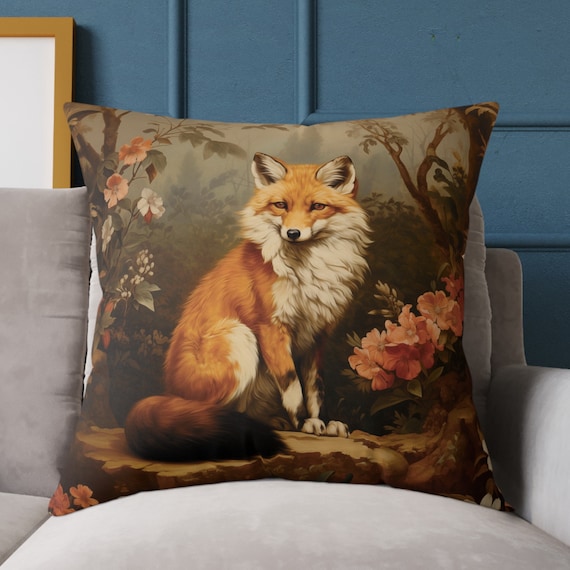 Victorian Cushion Fox Throw Pillow 14x14 16x16 18x18 20x20 24x24 26x26 Indoor Outdoor Forest Couch Pillows Living Room Decor Etsy Ireland