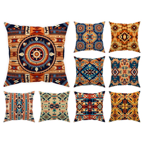 southwestern pillow 14x14 16x16 18x18 20x20, bohemian decor indoor and outdoor pillows