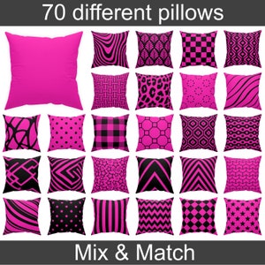 Housse de coussin fuchsia 14 x 14 16 x 16 18 x 18 20 x 20, coussin décoratif magenta, oreillers ou housses d'intérieur et d'extérieur