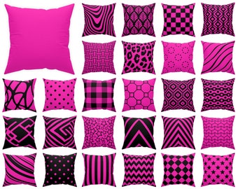 fuchsia pillow cover 14x14 16x16 18x18 20x20, magenta decorative pillow, indoor and outdoor pillows or covers