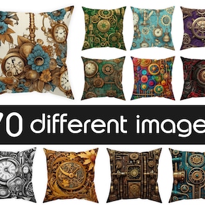 Grunge steampunk pillow cover 14x14 16x16 18x18 20x20 24x24 26x26 mechanism decorative pillow, outdoor steampunk cushion, steam punk decor