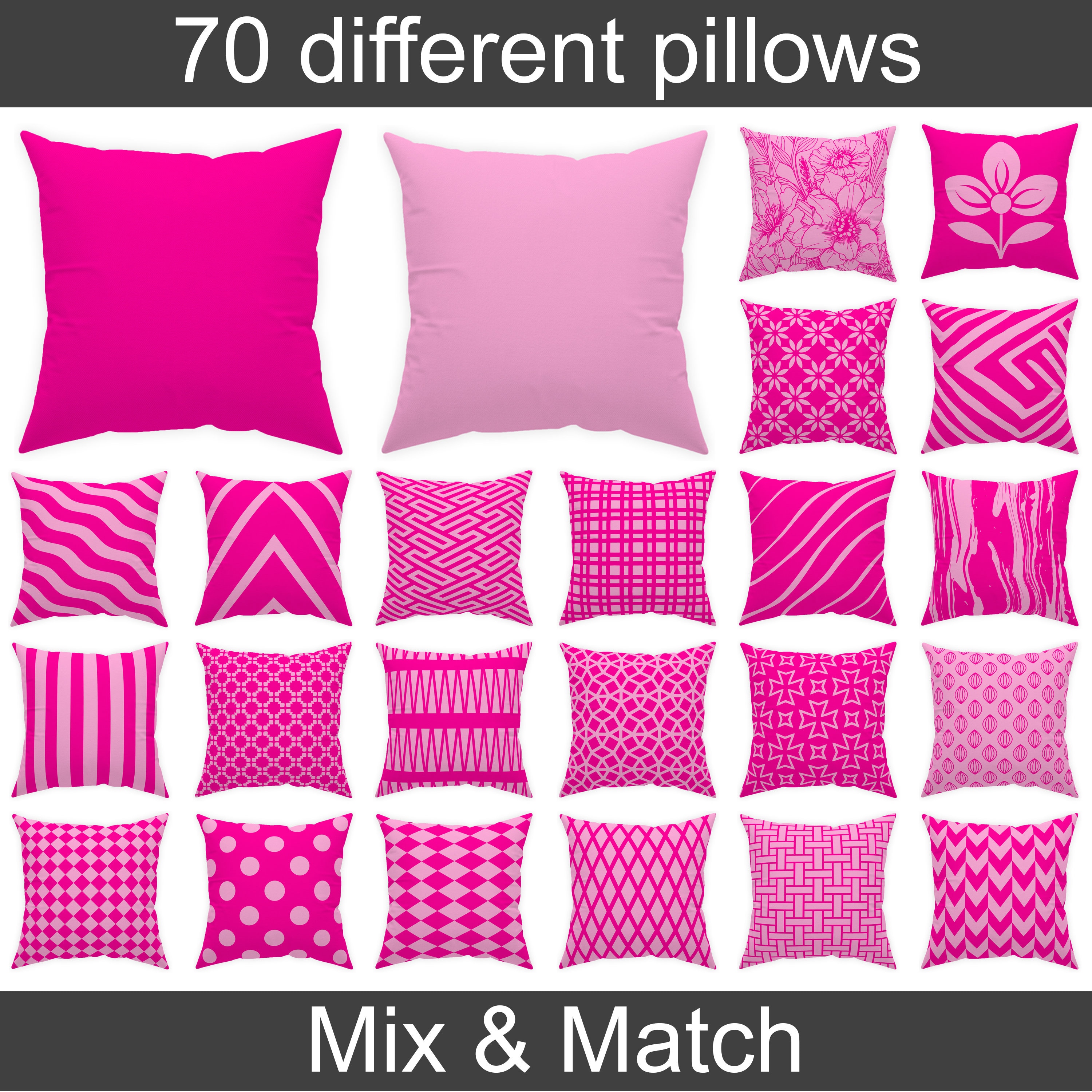 Deep Pink Throw Pillow 14x14 16x16 18x18 20x20 Pink Home Decor Indoor and Outdoor Cushion Etsy UK