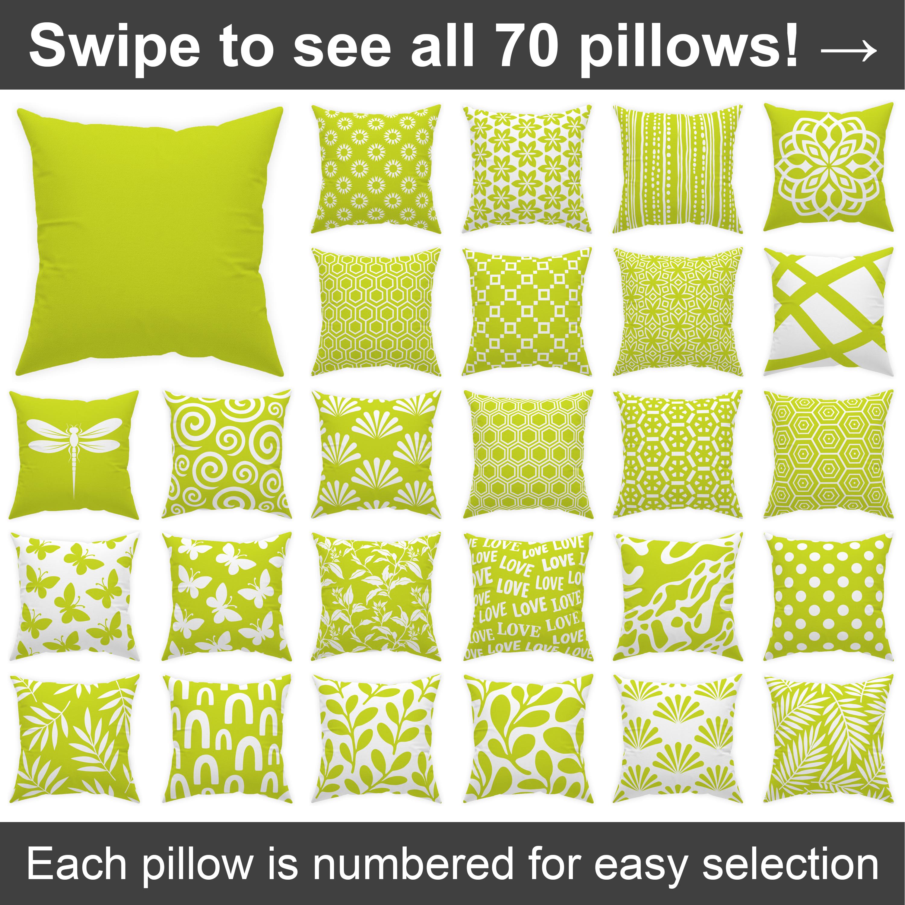 Lime Green Outdoor Cushion 14x14, 16x16, 18x18, 20x20, 24x24