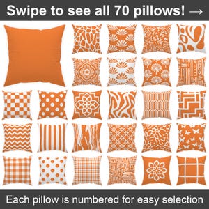 Sun Orange throw pillow 14x14 16x16 18x18 20x20 24x24 26x26, indoor or outdoor bright orange and white cushion, patio decor euro sham