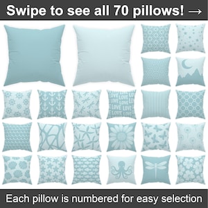 Federa blu acqua 14x14, 16x16, 18x18, 20x20, 24x24, 26x26, cuscino da esterno Ocean, cuscino da tiro azzurro, federa europea Beach House