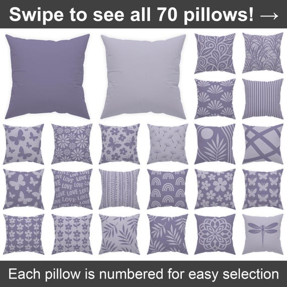 Purple Outdoor Throw Pillow, 14x14 16x16 18x18 20x20 24x24 26x26