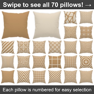 Federa decorativa beige marrone – Cuscino da esterno Desert Sand 14x14, 16x16, 18x18, 20x20, 24x24, 26x26 – Federa Euro Neutral perfetta