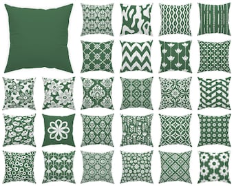 Green Outdoor Cushion, Indoor Grass Green Pillow Cover 14x14, 16x16, 18x18, 20x20, 24x24, 26x26, Dark Green Garden Throw Pillow, Fresh Decor