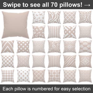 Shell beige throw pillow cover 14x14 16x16 18x18 20x20 24x24 26x26, indoor or outdoor neutral cushion farmhouse decor chic euro sham