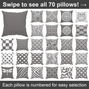 Thundercloud Grey throw pillow 14x14 16x16 18x18 20x20 24x24 26x26, Indoor | Outdoor, Neutral Modern Cushion for Contemporary Home Decor