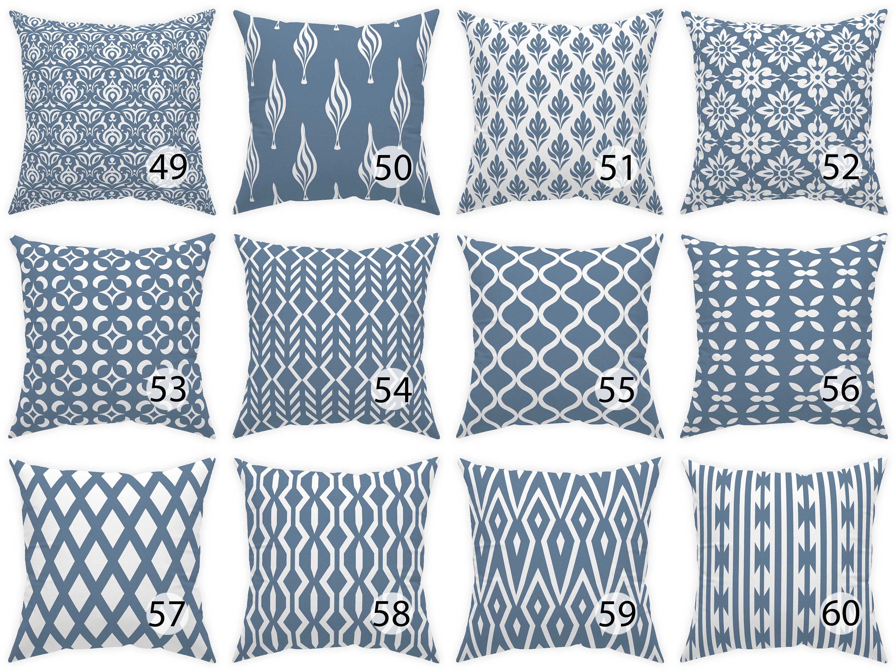 Twilight Blue Grey Throw Pillow 14x14 16x16 18x18 20x20 24x24 26x26