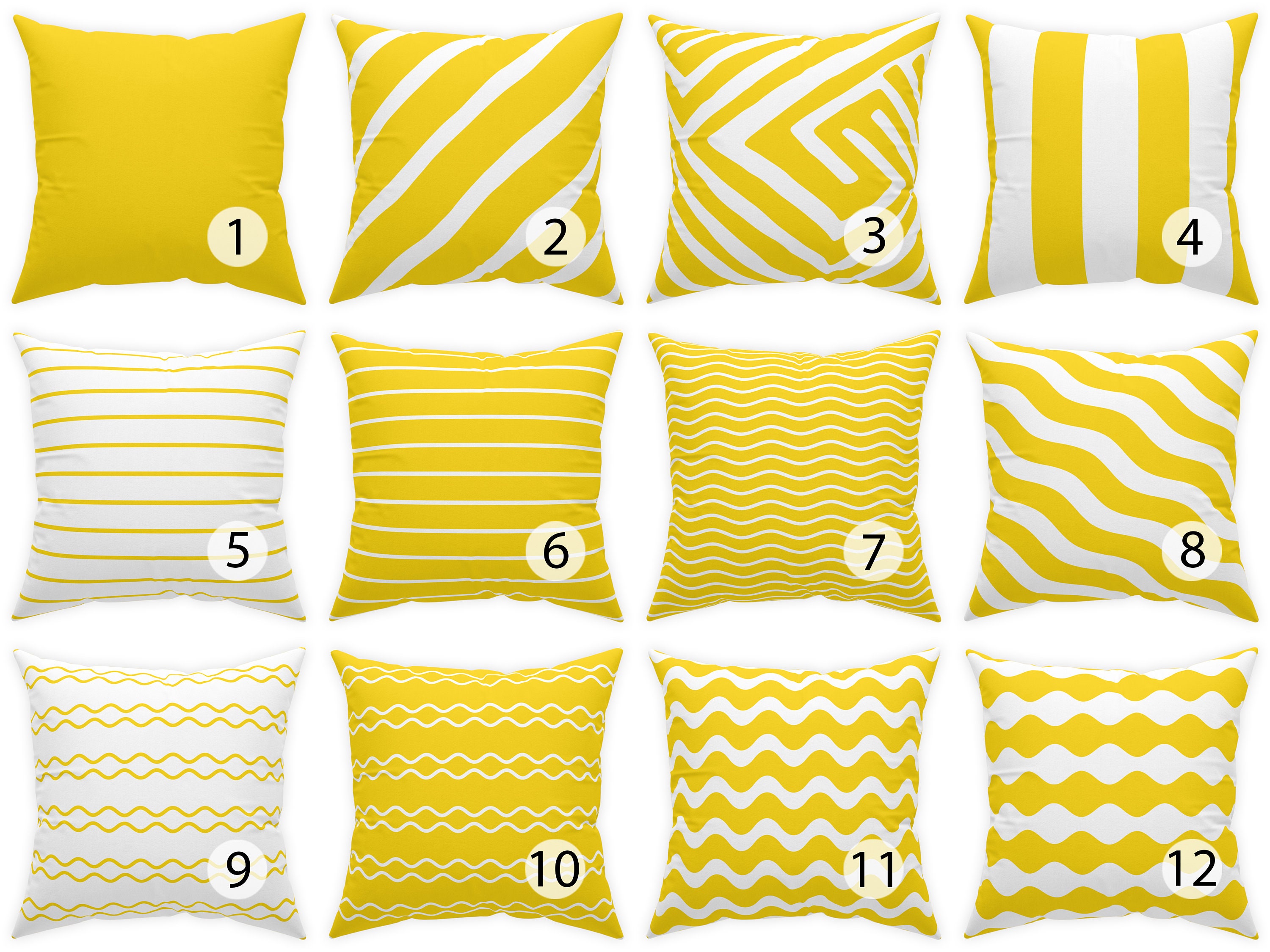 Bright Yellow Throw Pillow 14x14 16x16 18x18 20x20 Golden Etsy