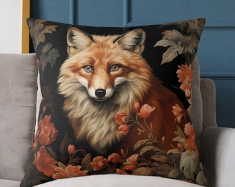 Fox throw pillow 14x14 16x16 18x18 20x20 24x24 26x26, Indoor | Outdoor Victorian Euro Sham, Rustic Living Room Decor