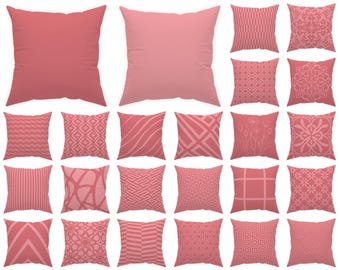Blush Rose Pillow – Decorative Cushion or Cover 14x14, 16x16, 18x18, 20x20, 24x24, 26x26 – Modern Accent for Living Room or Patio