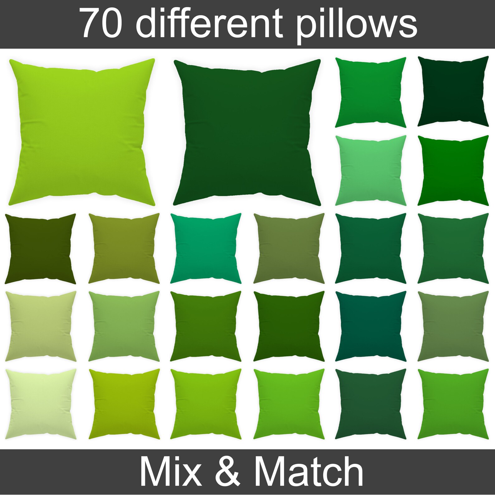 Solid Green Throw Pillow Covers 14x14 16x16 18x18 20x20 Etsy