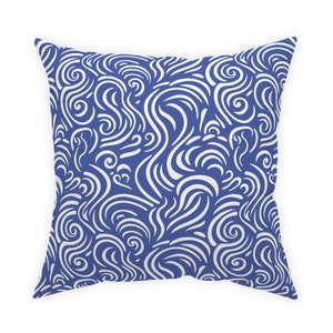 Amparo Blue and white throw pillow 14x14 16x16 18x18 20x20 24x24 26x26, indoor and outdoor cornflower blue cushion home decor euro sham image 9