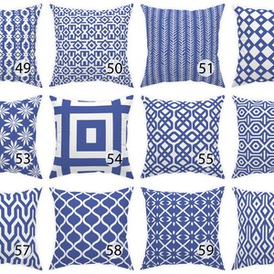 Amparo Blue and white throw pillow 14x14 16x16 18x18 20x20 24x24 26x26, indoor and outdoor cornflower blue cushion home decor euro sham image 6