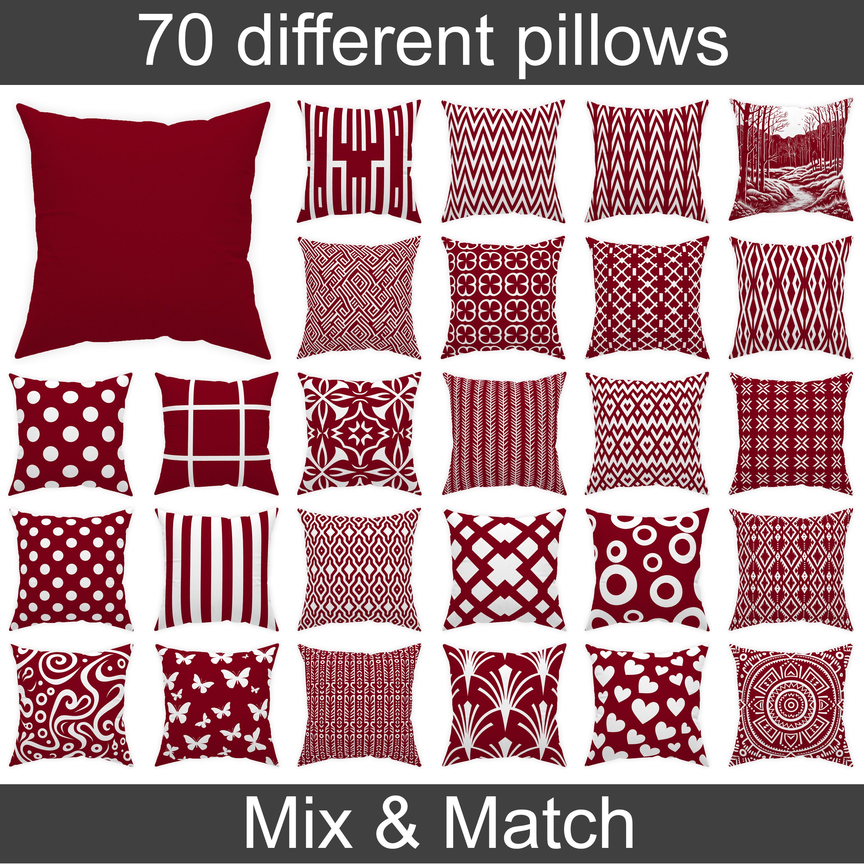 Red White Mud Cloth Pattern Throw Pillow With Insert – Reflektion