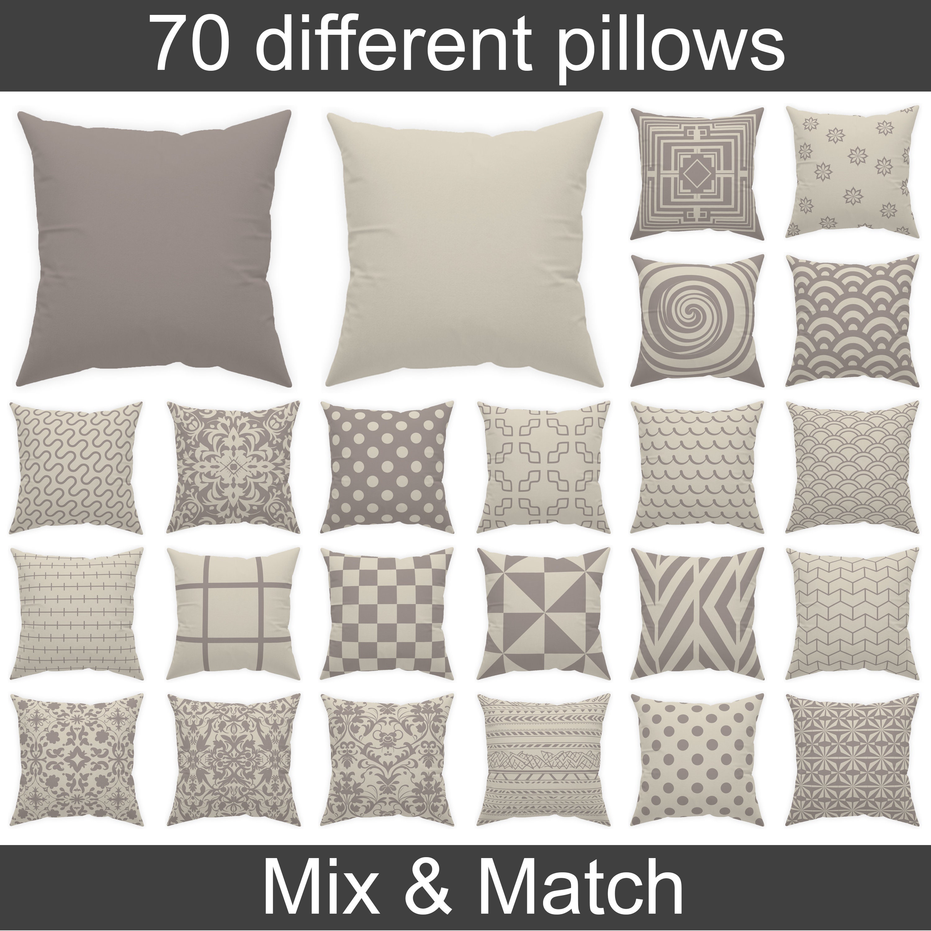 Taupe throw pillow covers sale