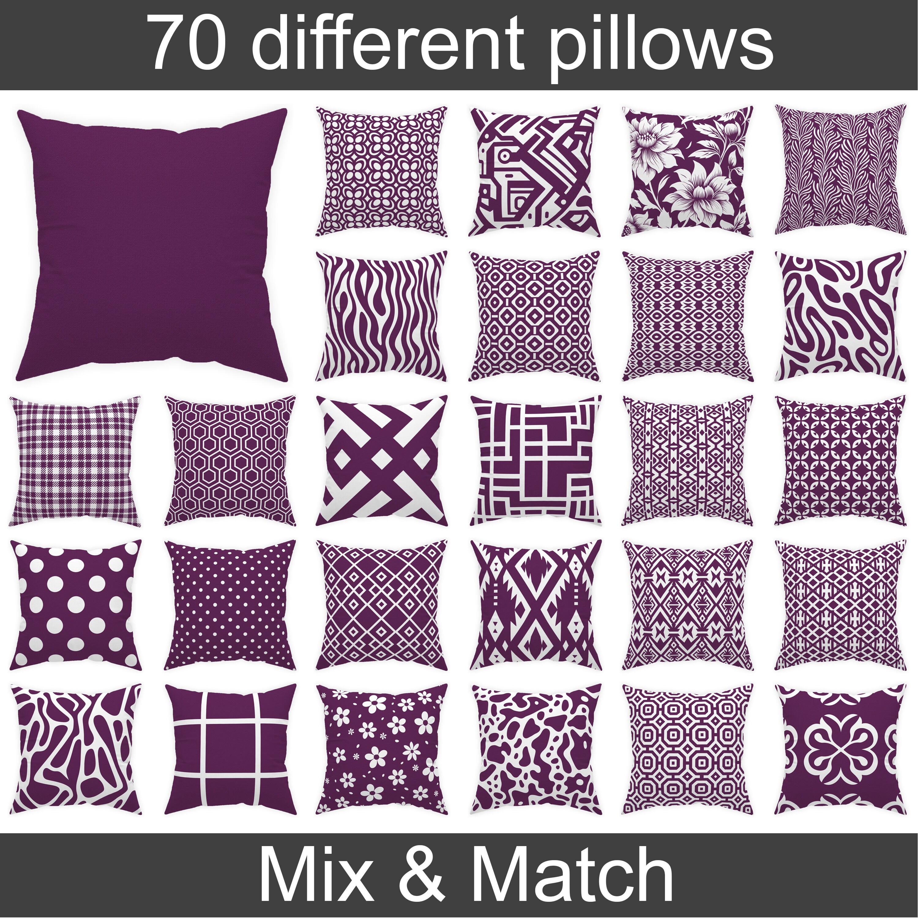 Purple and white throw pillows new arrivals