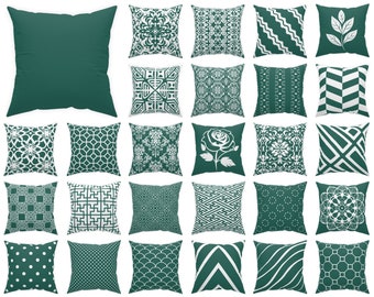 Antique green throw pillow cover 14x14 16x16 18x18 20x20, pine green cushion case, indoor and outdoor decorative pillow euro sham