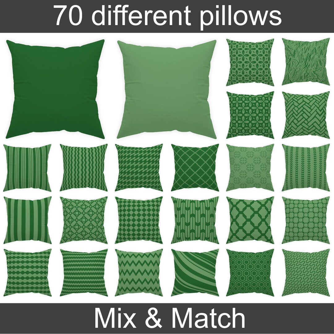 Green Throw Pillow 14x14 16x16 18x18 20x20, Green Decor, Indoor and