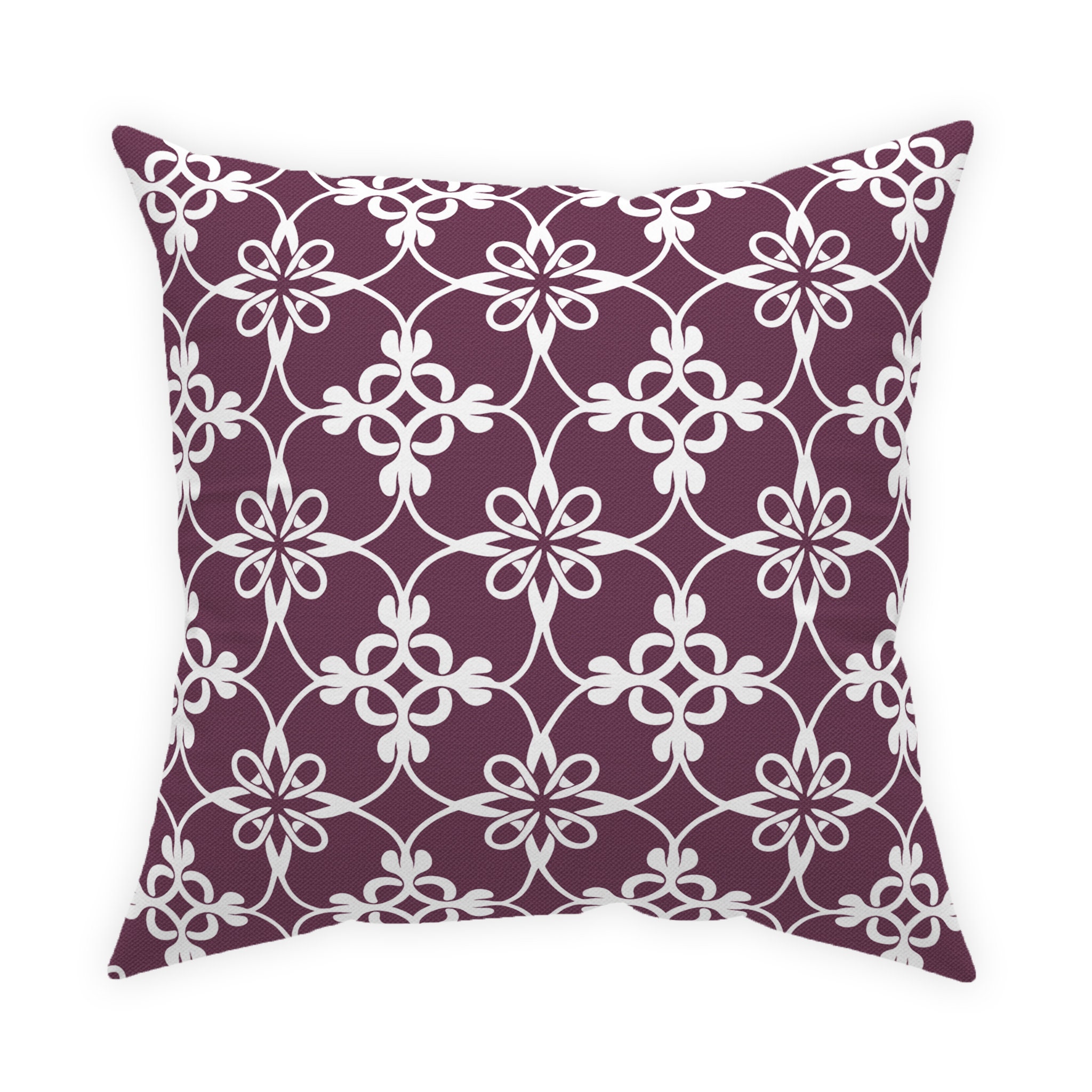 Amaranth Purple and White Throw Pillow 14x14 16x16 18x18 20x20 24x24 26x26 Indoor and Outdoor Dark Purple Cushion Home Decor Plum Euro Sham Etsy