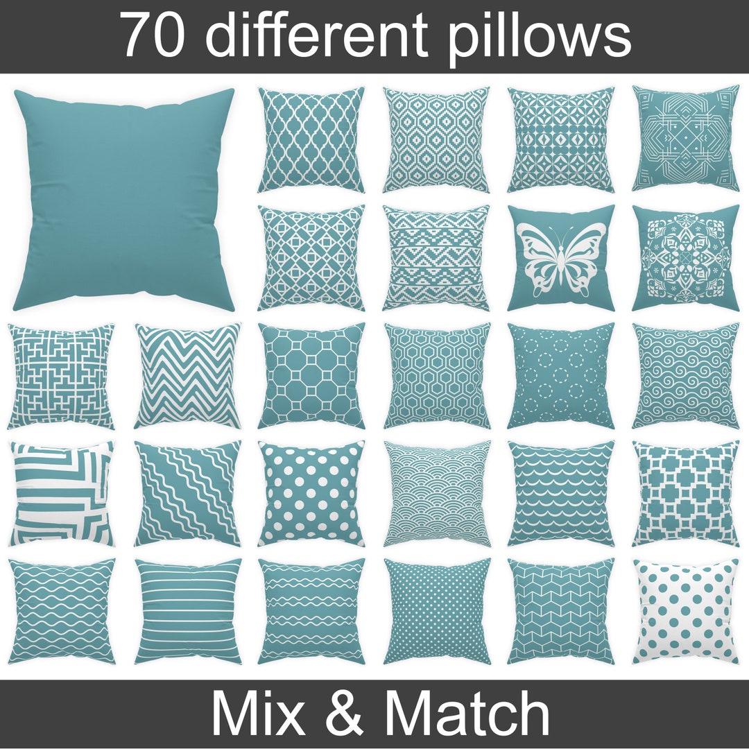 Aqua Blue Throw Pillow Cover aqua Sea 14x14 16x16 Etsy