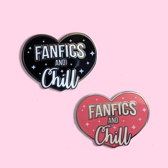 Fanfics and Chill Hard Enamel Pin in Silver | Etsy Netherlands