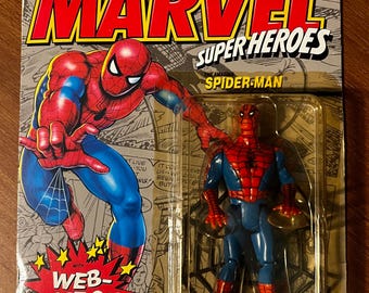 ToyBiz: Marvel Super Heroes Spider-Man Action Figure w/ Web Suction Hands (1990)
