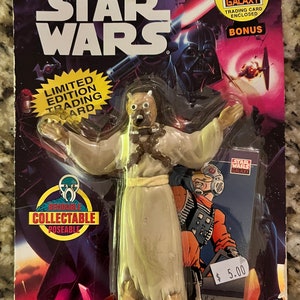 Just Toys Bend-Ems Star Wars Tusken Raider Action Figure w/ Topps Trading Card (1993)