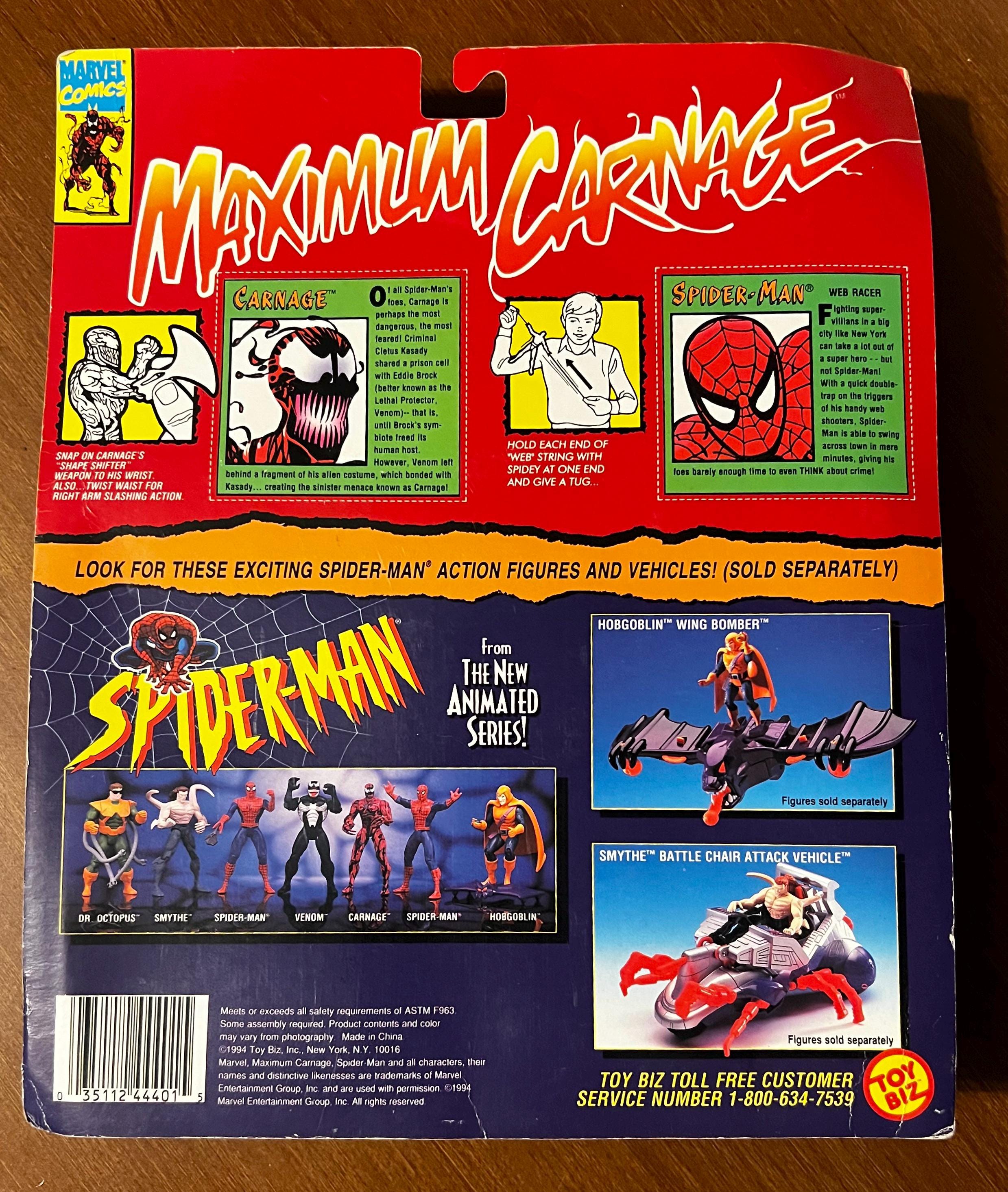 Toybiz: Maximum Carnage Battle Pack Carnage & Spider-man Action