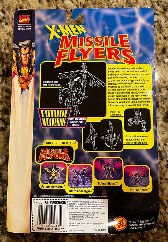 Toy Biz: X-men Missile Flyers Future Wolverine (1997) - Etsy