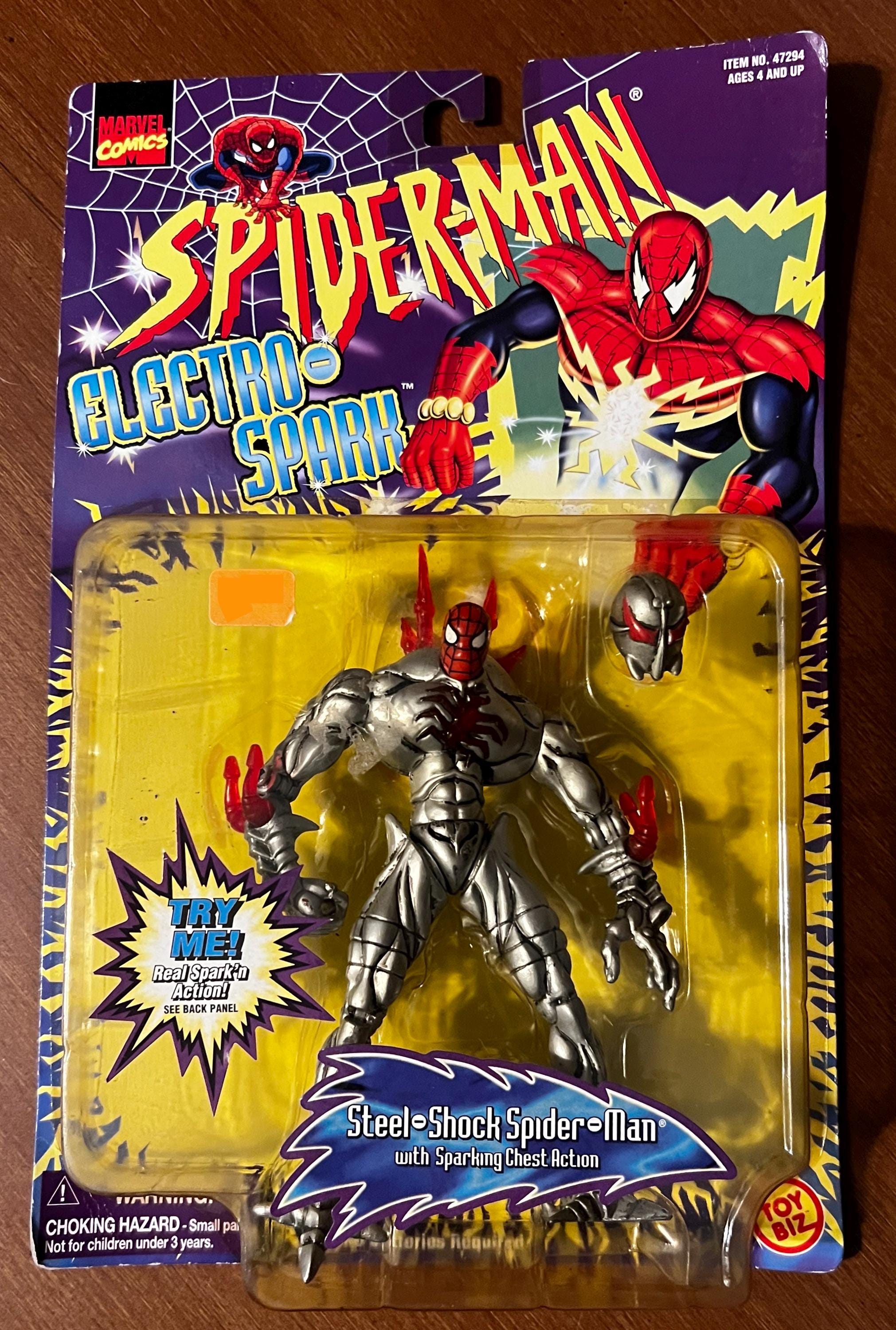 Toybiz: Steel Shock Spider-man Action Figure (1997) - Etsy