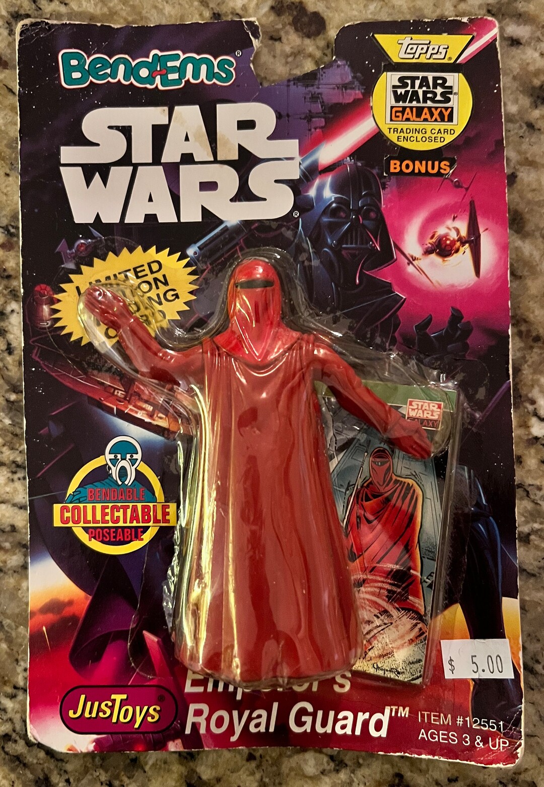Just Toys Bendems Star Wars Royal Guard Action Figure W/ Topps Trading