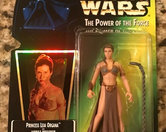 Star Wars Power of the Force Princess Leia Organa als Jabba es Prisoner Action Figur 1997