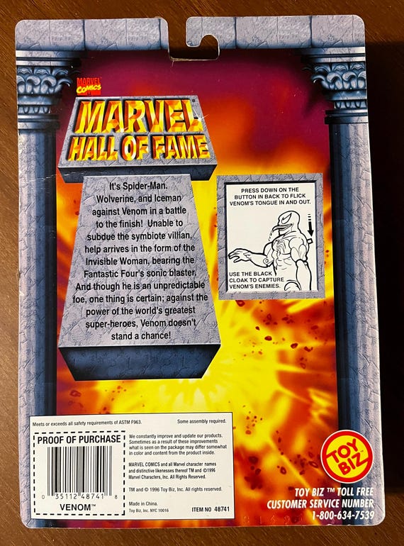 Toybiz: Marvel Hall of Fame Venom Action Figure (1996) - Etsy