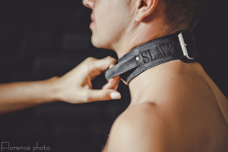 Personalized BDSM Collar - Submissive Leather Collar - Bdsmcollar Day Collar 