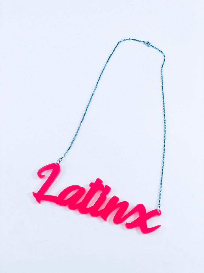 Latinx Pink Transparant Necklace