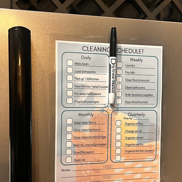 Laminated Checklist Cleaning Etsy
