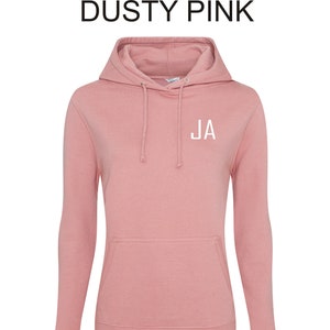 Ladies personalised hoodie, 7 different colours.