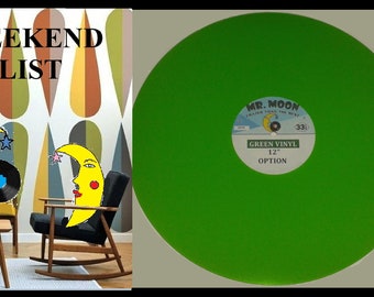 Create your own 12 inch vinyl 33 R.P.M. Green coloured record.  Your music choice,  outer card sleeve & labels option.  Custom music gift