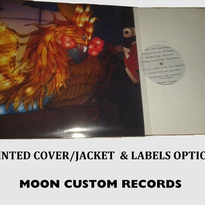 Create/Make your own 12 inch 30cm black vinyl 33 RPM custom vinyl LP printed cover & labels option your mixtape/playlist. 30-54 mins image 2