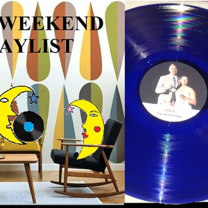 Create a 12 inch BLUE coloured vinyl LP record - your own mixtape / playlist music choice. Customise printed cover & labels.  Birthday gift