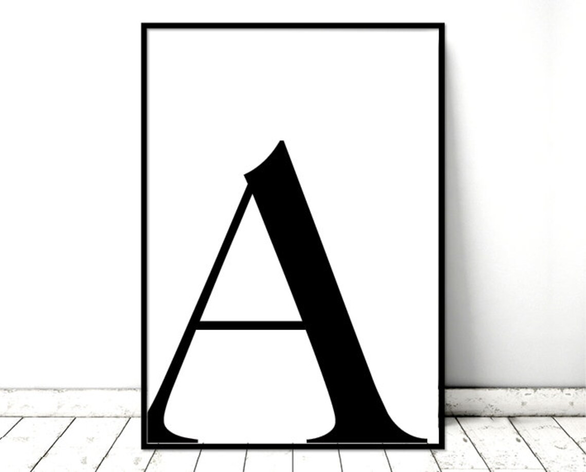 Printable Art Poster letter A Initial Type - Etsy