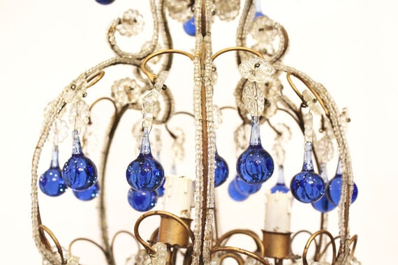 Rare Incredible Antique Italian Beaded Chandelier… - image 4