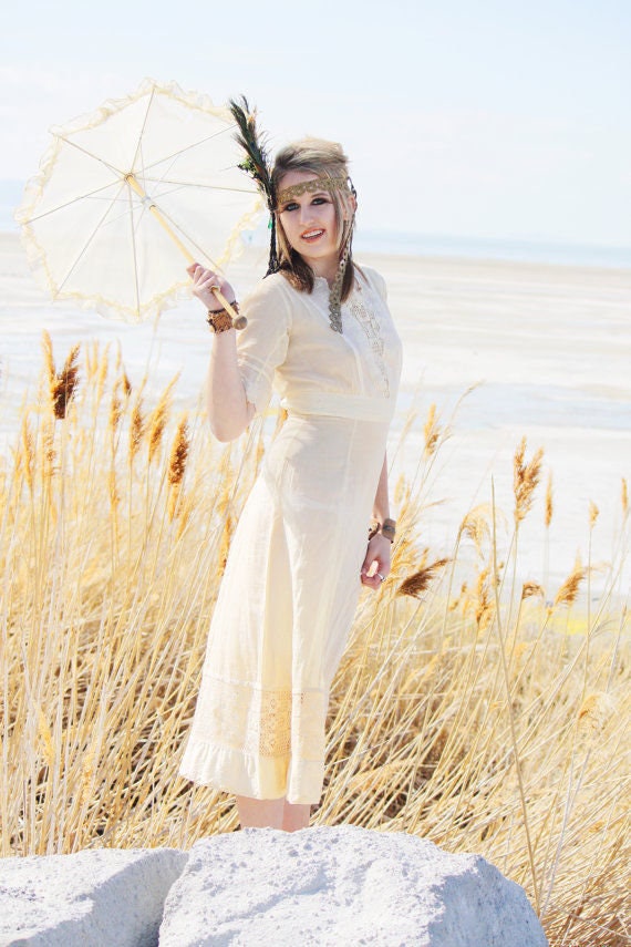 Edwardian French Antique Lace Day Dress