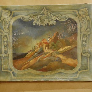 Antique Incredible Architectural Painting Mercier Italy European Landscape Oil image 4