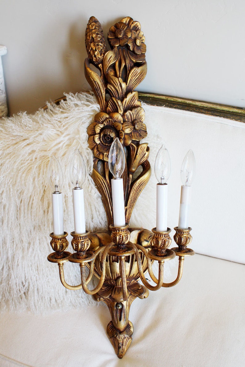 Antique Wall Candelabra Sconce Chandelier Details Etsy