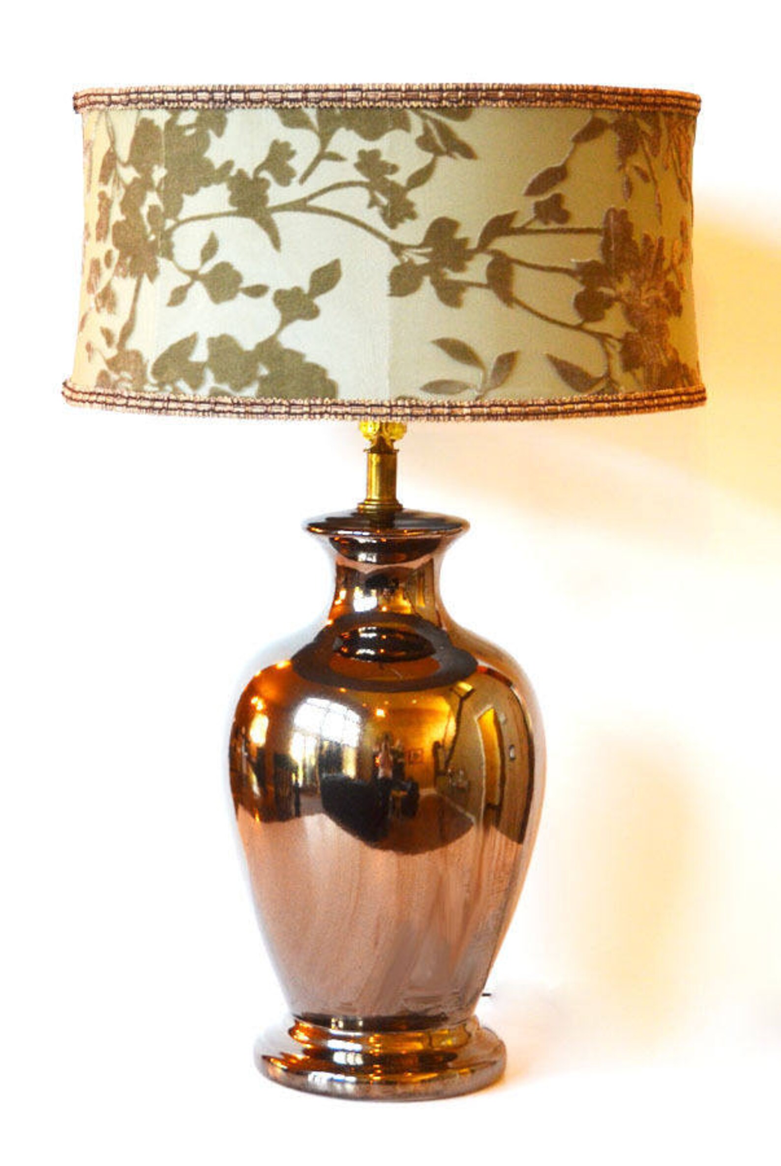 Vintage Mirrored Ginger Jar Lamp Etsy